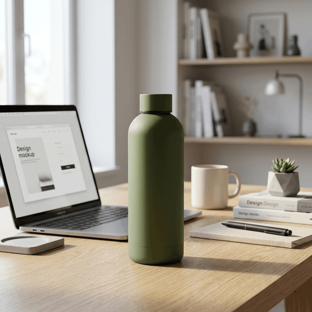 Product in realistic desk environment